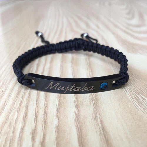 Name Engraved Dori Bracelet Unisex | Adjustable Band