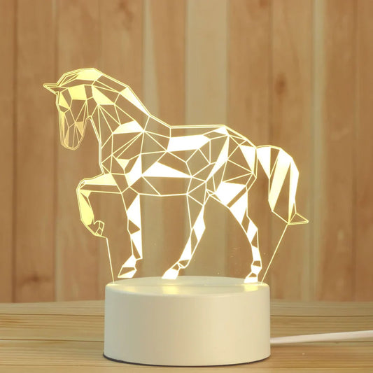 3D HORSE 3D ILLUSION LED Night LAMP