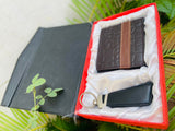 Wallet + Keychain with Your Name on it with Beautiful Box