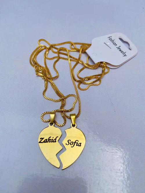 Personalized Broken Heart Couple Locket