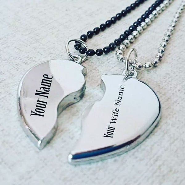 Personalized Broken Heart Couple Locket