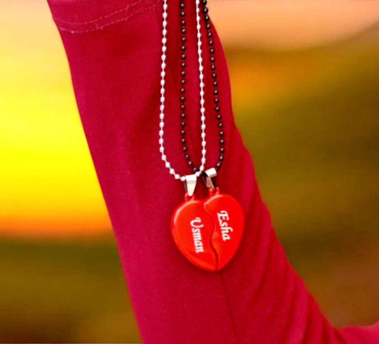 Personalized Broken Heart Couple Locket